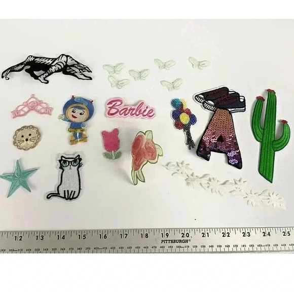 20 PC Assorted Sewing Applique Patches Iron on Sew On NEW Mixed Vintage - Picture 1 of 9